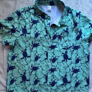 TomboyX Sea Turtle Print Casual Shirt- Women’s Size Medium